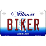 Biker Illinois Metal Novelty License Plate 7" x 4" (MP)