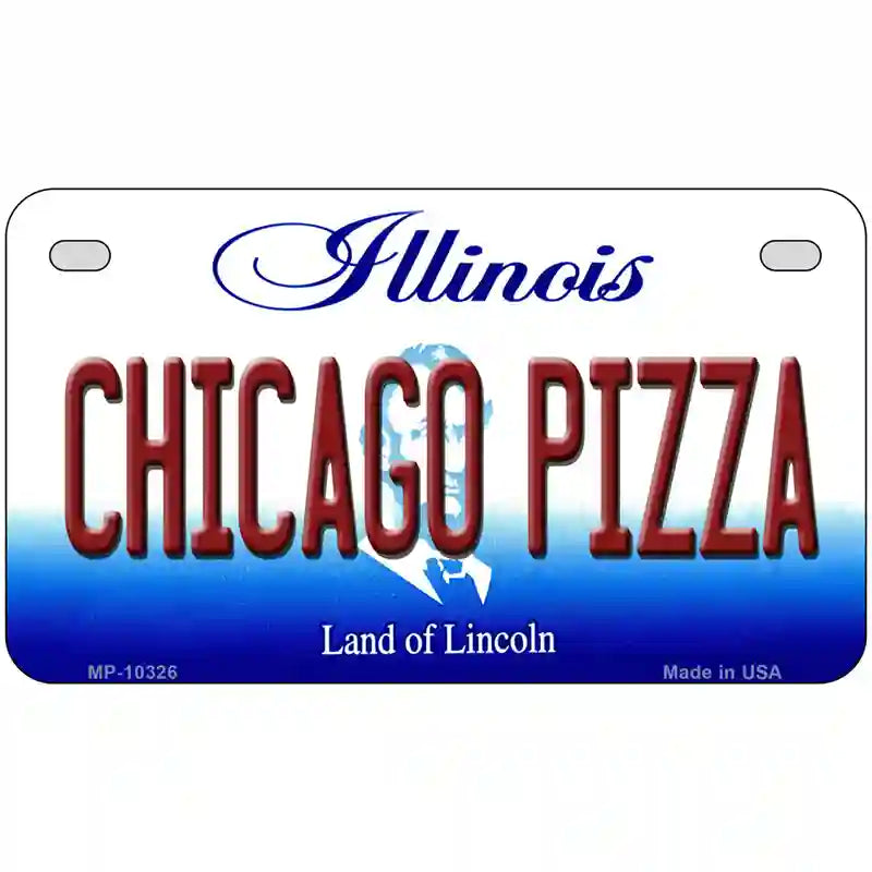 Chicago Pizza Illinois Metal Novelty License Plate 7" x 4" (MP)