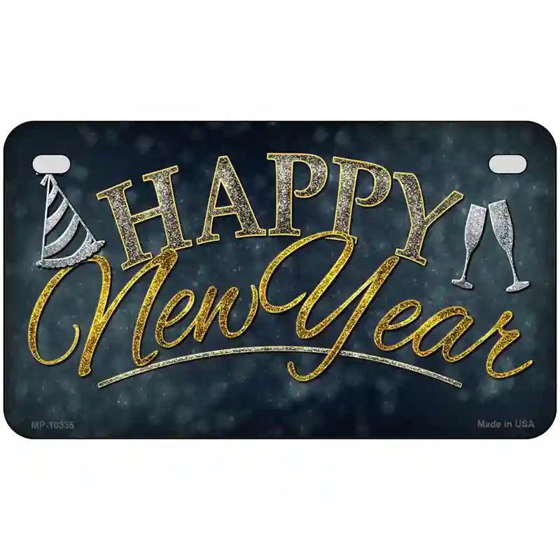 Happy New Year Metal Novelty License Plate 7" x 4" (MP)