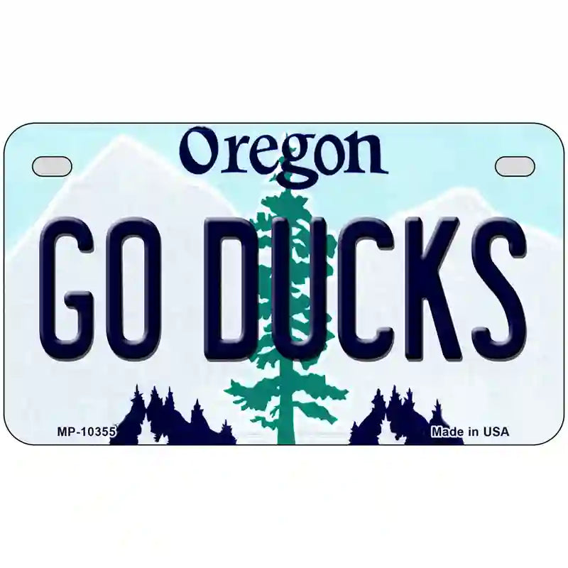 Go Ducks Oregon Metal Novelty License Plate 7" x 4" (MP)