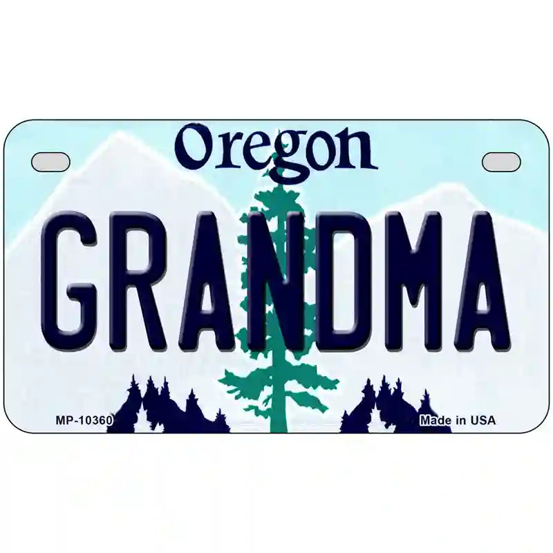 Grandma Oregon Metal Novelty License Plate 7" x 4" (MP)