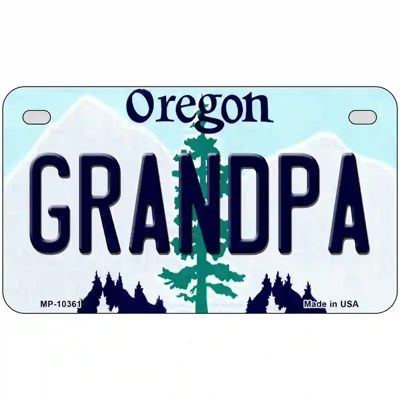 Grandpa Oregon Metal Novelty License Plate 7" x 4" (MP)