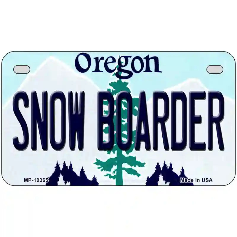 Snow Boarder Oregon Metal Novelty License Plate 7" x 4" (MP)