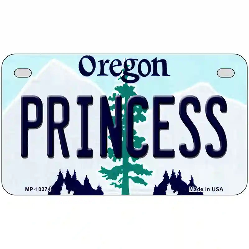 Princess Oregon Metal Novelty License Plate 7" x 4" (MP)