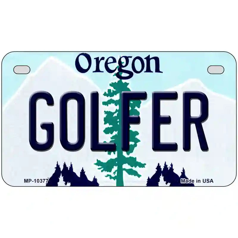 Golfer Oregon Metal Novelty License Plate 7" x 4" (MP)