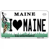 I Love Maine Metal Novelty License Plate 7" x 4" (MP)