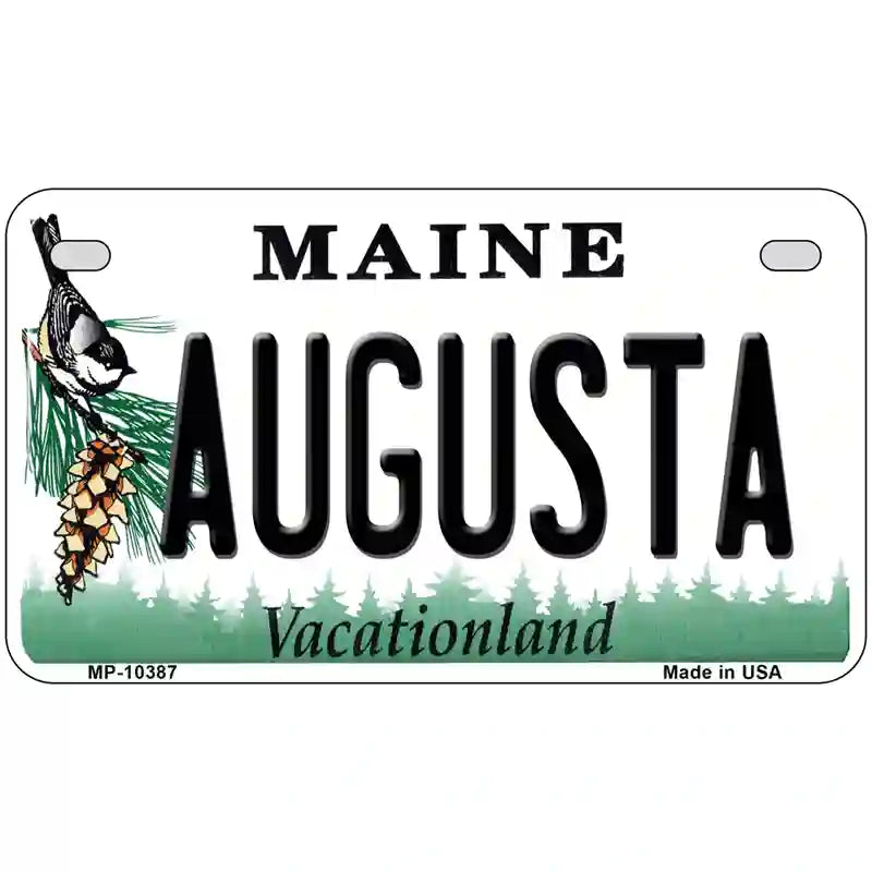 Augusta Maine Metal Novelty License Plate 7" x 4" (MP)