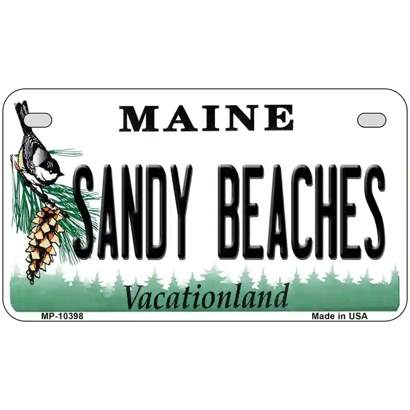 Sandy Beaches Maine Metal Novelty License Plate 7" x 4" (MP)