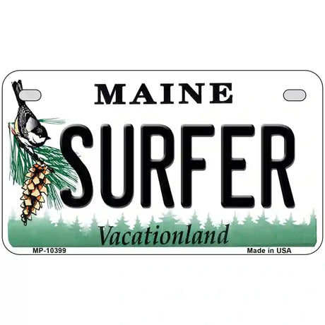 Surfer Maine Metal Novelty License Plate 7" x 4" (MP)