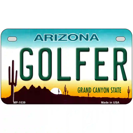 Golfer Arizona Novelty Metal License Plate 7" x 4" (MP)