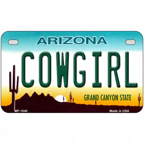 Cowgirl Novelty Metal License Plate 7" x 4" (MP)