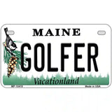 Golfer Maine Metal Novelty License Plate 7" x 4" (MP)