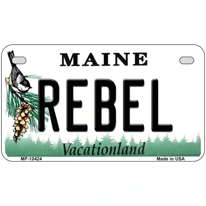 Rebel Maine Metal Novelty License Plate 7" x 4" (MP)