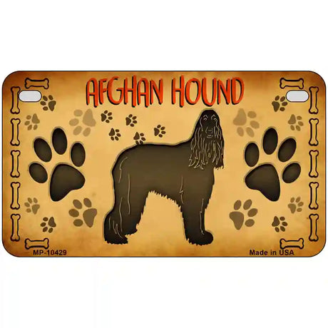 Afghan Hound Novelty Metal License Plate 7" x 4" (MP)