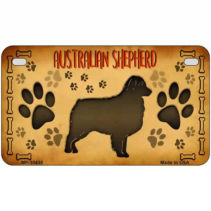 Australian Shepherd Novelty Metal License Plate 7" x 4" (MP)