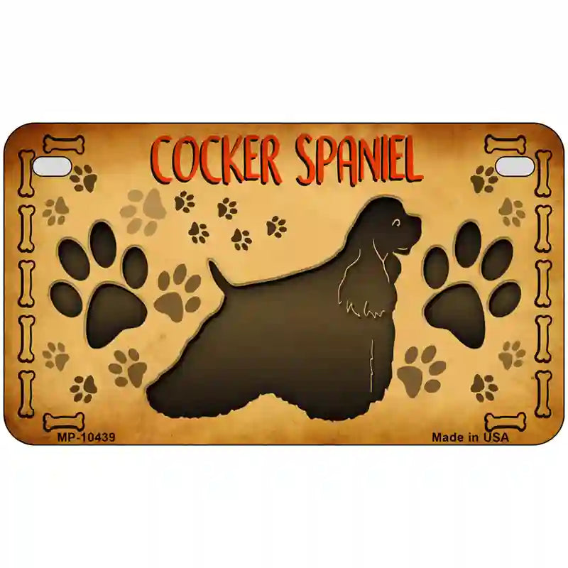 Cocker Spaniel Novelty Metal License Plate 7" x 4" (MP)