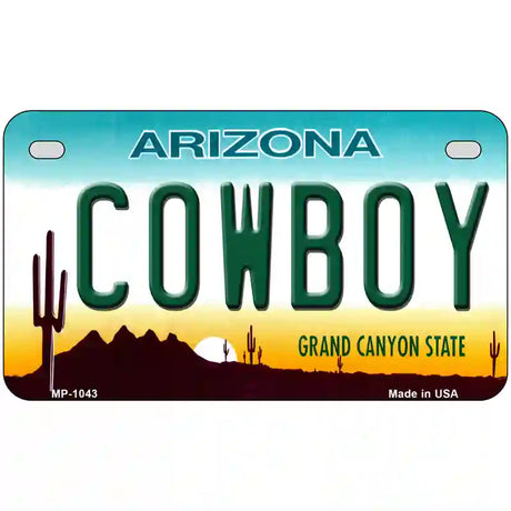 Cowboy Arizona Novelty Metal License Plate 7" x 4" (MP)