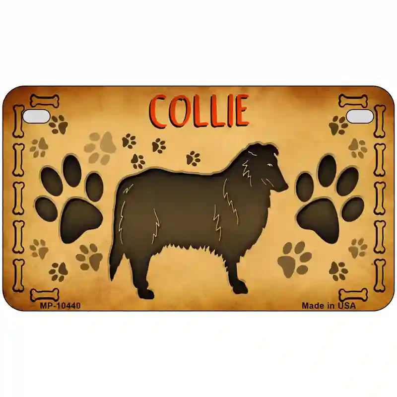 Collie Novelty Metal License Plate 7" x 4" (MP)