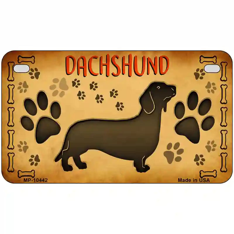 Dachshund Novelty Metal License Plate 7" x 4" (MP)