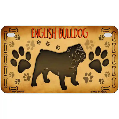 English Bulldog Novelty Metal License Plate 7" x 4" (MP)