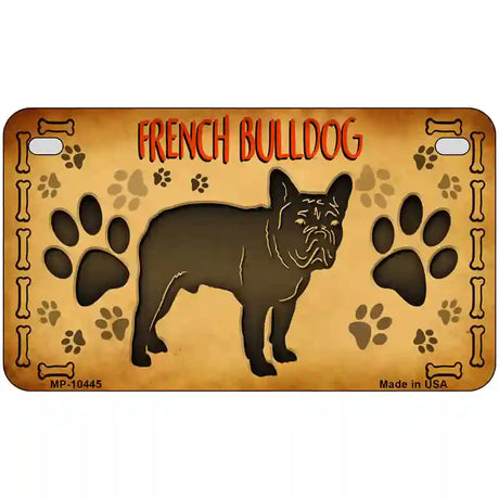 French Bulldog Novelty Metal License Plate 7" x 4" (MP)