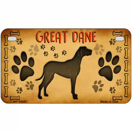 Great Dane Novelty Metal License Plate 7" x 4" (MP)