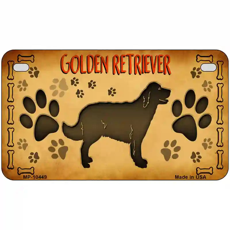 Golden Retriever Novelty Metal License Plate 7" x 4" (MP)