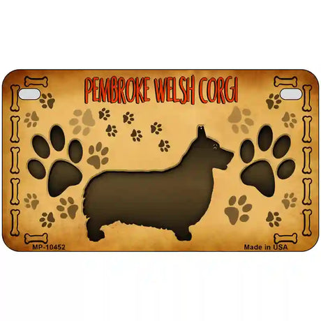 Pembroke Welsh Corgi Novelty Metal License Plate 7" x 4" (MP)