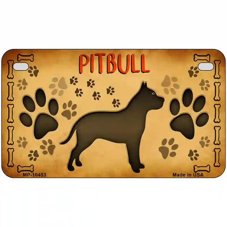 Pitbull Novelty Metal License Plate 7" x 4" (MP)