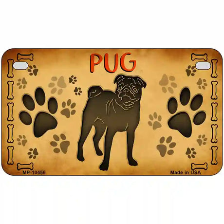 Pug Novelty Metal License Plate 7" x 4" (MP)