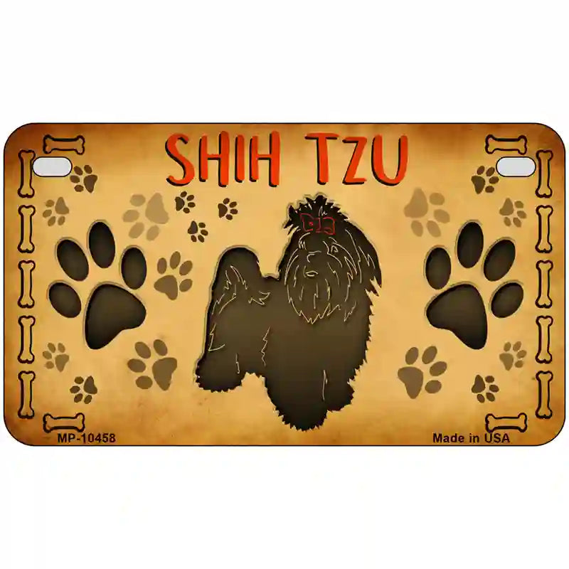 Shih Tzu Novelty Metal License Plate 7" x 4" (MP)