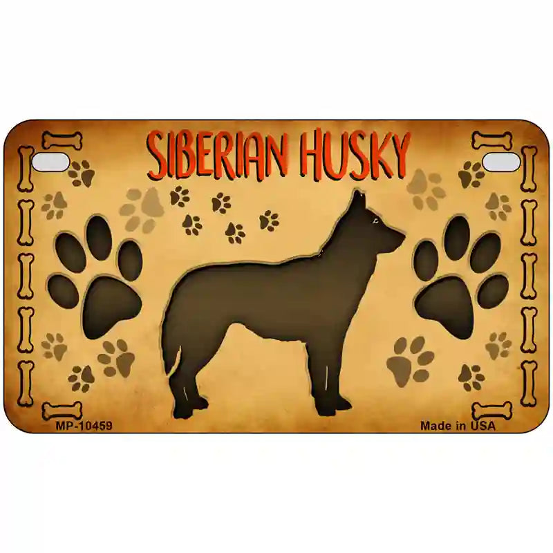 Siberian Husky Novelty Metal License Plate 7" x 4" (MP)