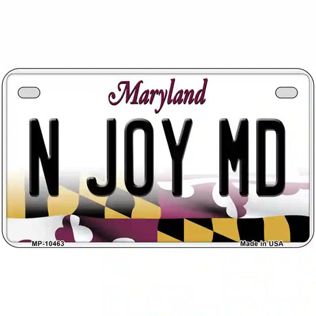 N Joy MD Maryland Metal Novelty License Plate 7" x 4" (MP)