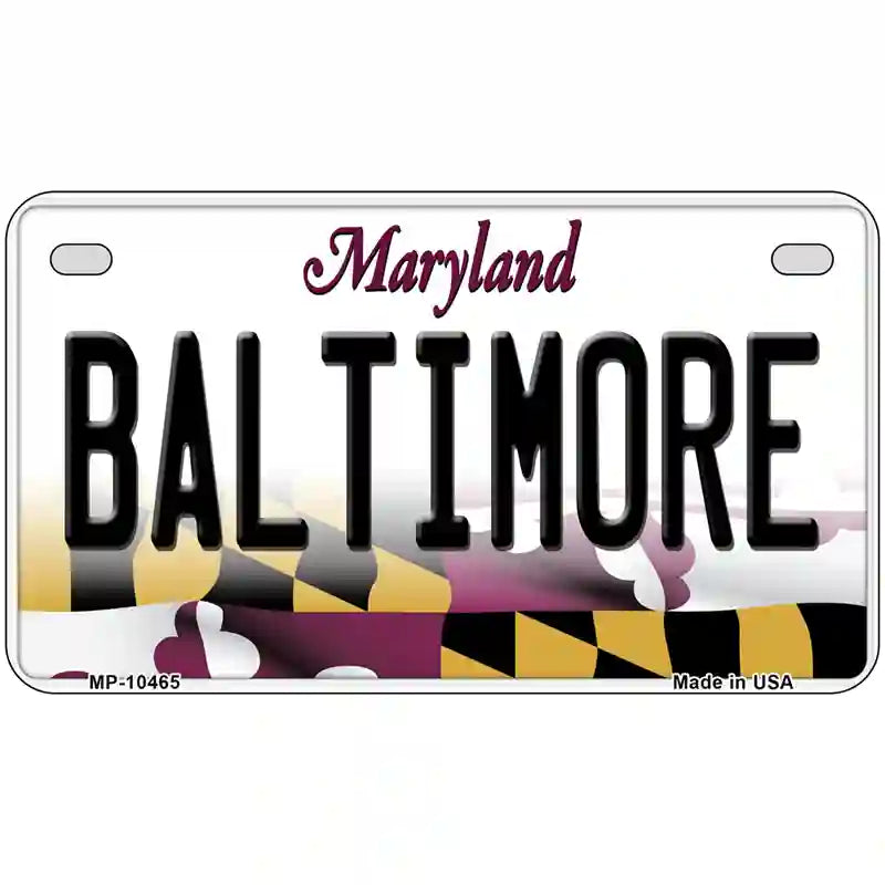 Baltimore Maryland Metal Novelty License Plate 7" x 4" (MP)