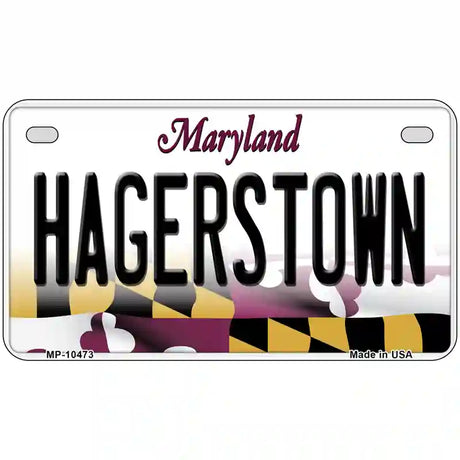 Hagerstown Maryland Metal Novelty License Plate 7" x 4" (MP)