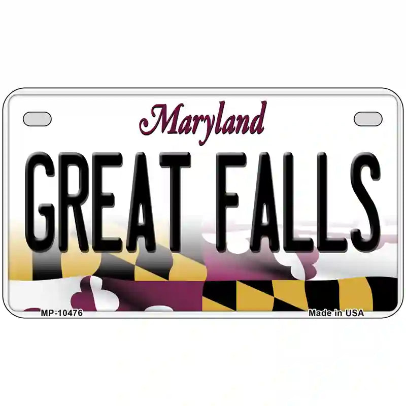 Great Falls Maryland Metal Novelty License Plate 7" x 4" (MP)