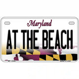 At The Beach Maryland Metal Novelty License Plate 7" x 4" (MP)