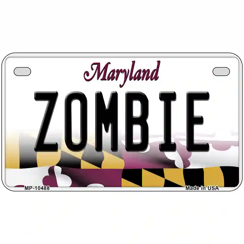 Zombie Maryland Metal Novelty License Plate 7" x 4" (MP)