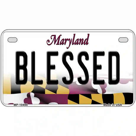 Blessed Maryland Metal Novelty License Plate 7" x 4" (MP)