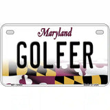 Golfer Maryland Metal Novelty License Plate 7" x 4" (MP)