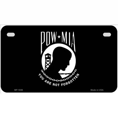 POW MIA Black Flag Novelty Metal License Plate 7" x 4" (MP)