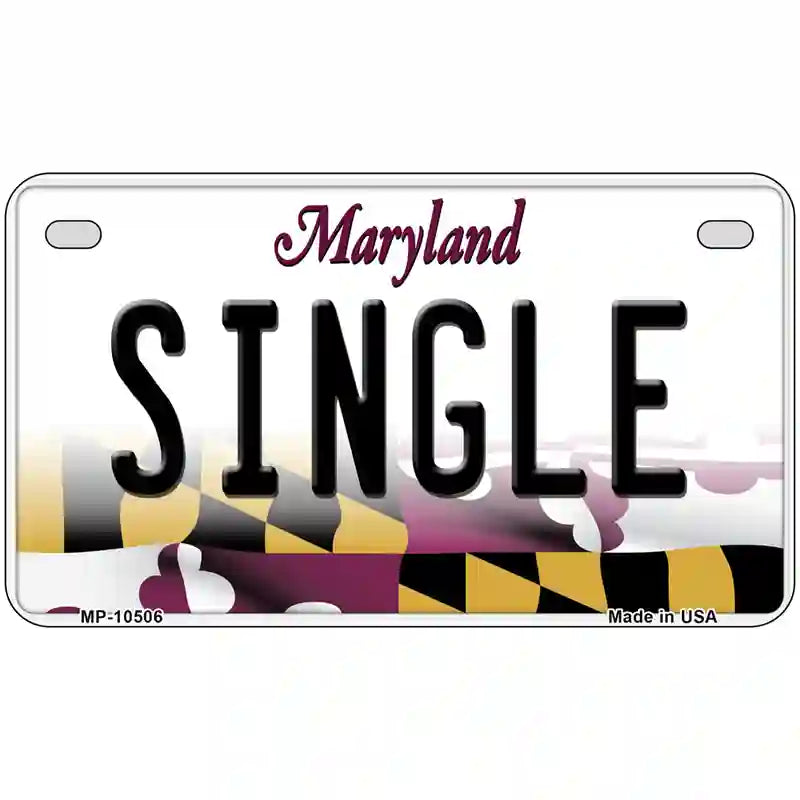 Single Maryland Metal Novelty License Plate 7" x 4" (MP)