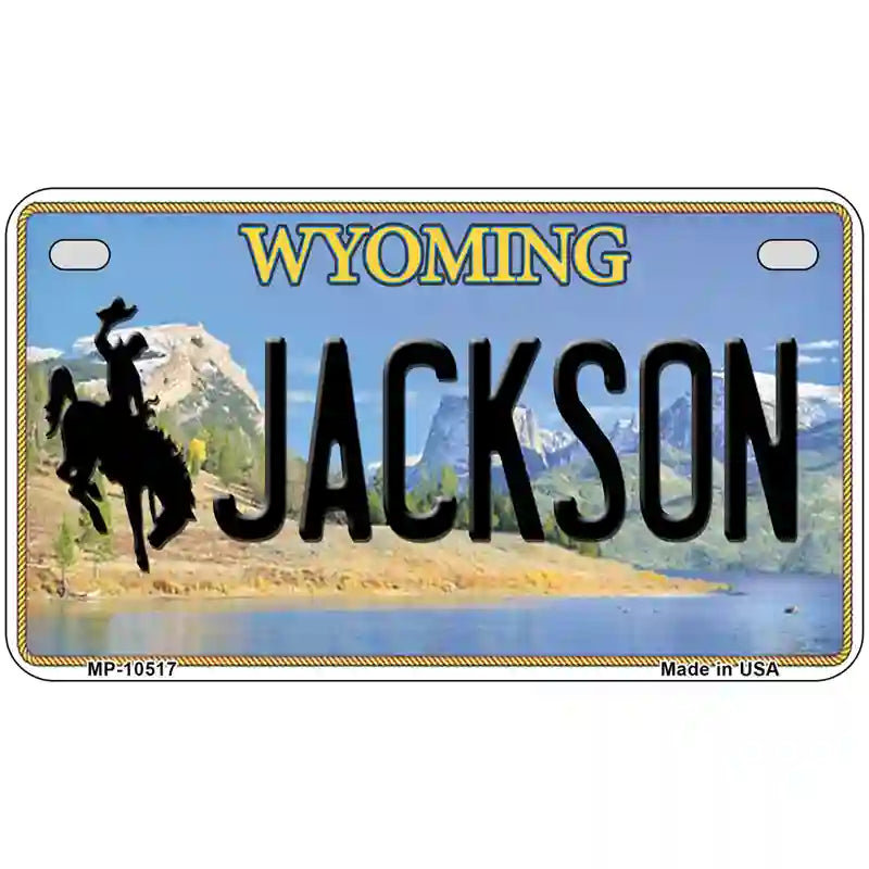 Jackson Wyoming Metal Novelty License Plate 7" x 4" (MP)