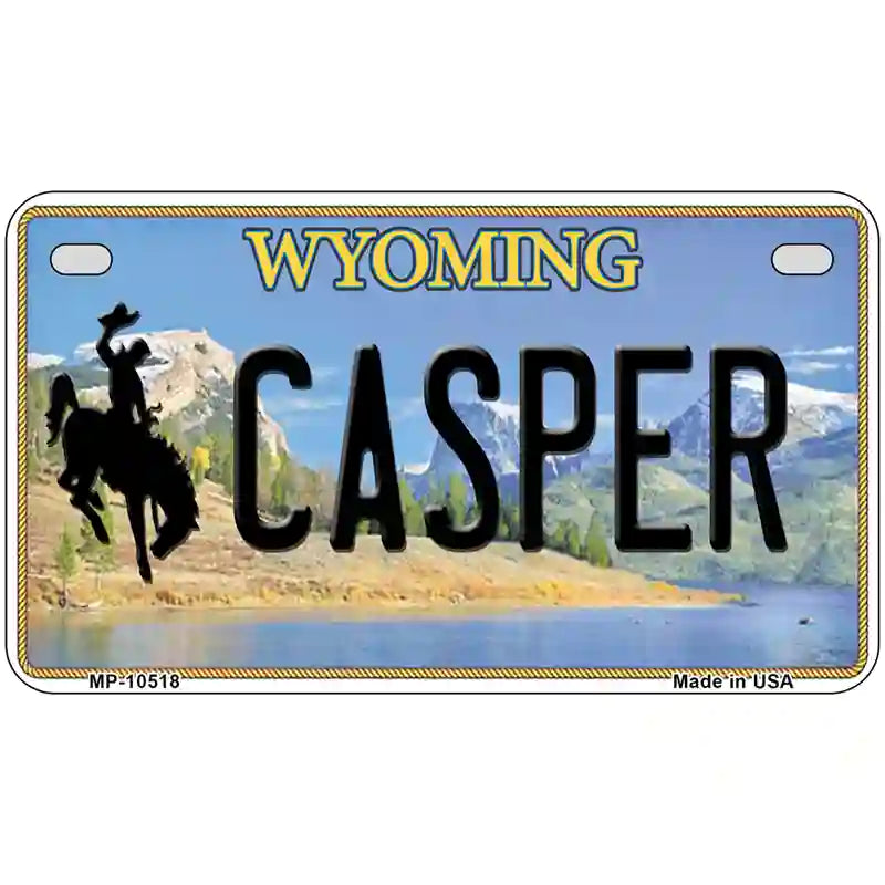 Casper Wyoming Metal Novelty License Plate 7" x 4" (MP)