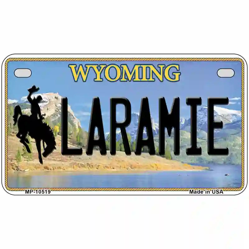 Laramie Wyoming Metal Novelty License Plate 7" x 4" (MP)