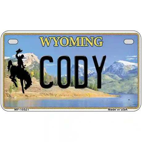 Cody Wyoming Metal Novelty License Plate 7" x 4" (MP)