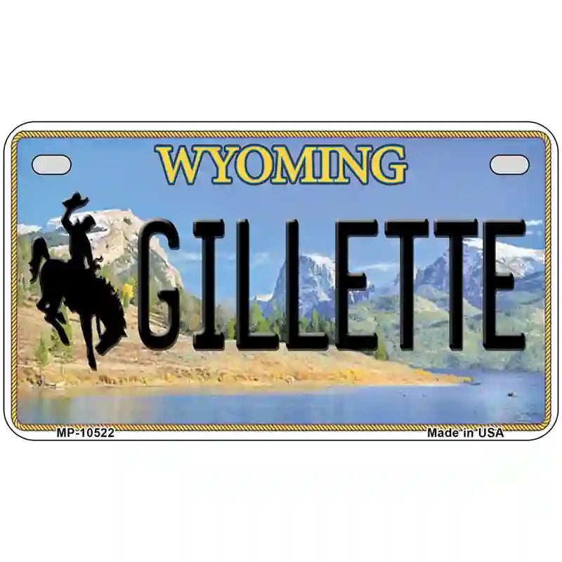 Gillette Wyoming Metal Novelty License Plate 7" x 4" (MP)