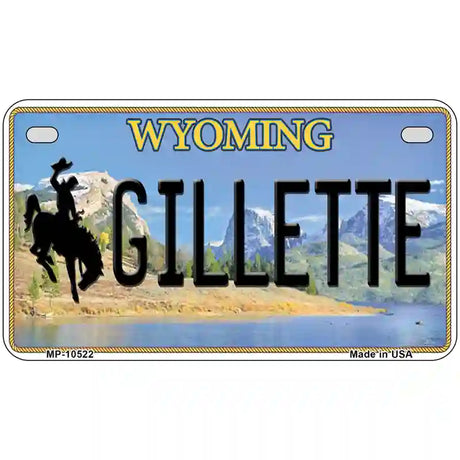 Gillette Wyoming Metal Novelty License Plate 7" x 4" (MP)