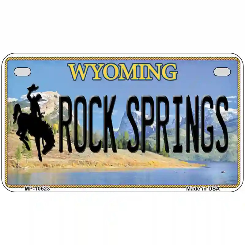 Rock Springs Wyoming Metal Novelty License Plate 7" x 4" (MP)