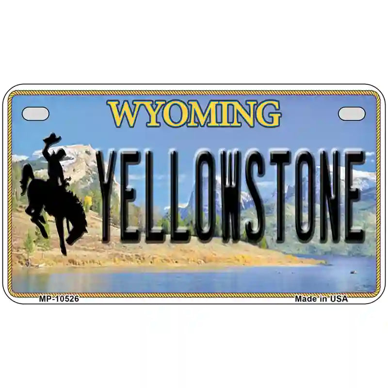 Yellowstone Wyoming Metal Novelty License Plate 7" x 4" (MP)